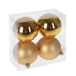 Набор из 4шт Украшение новогоднее Шар "Золотой квартет", D8 см
