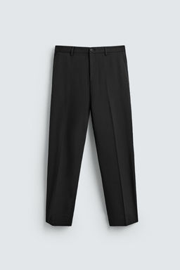 PANTAL?N CON LANA REGULAR FIT NON IRON / Negro - Zara фото 6