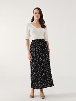 Beli Lastikli Desenli Kad?n Etek