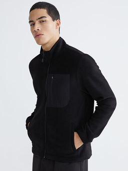 Dik Yaka Erkek Fermuarl? Sweatshirt