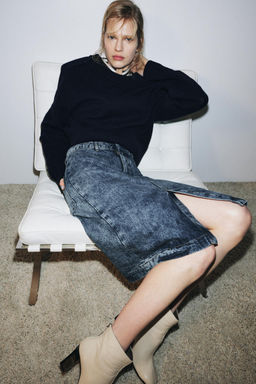 ZW COLLECTION DENIM MIDI SKIRT - Zara фото 2