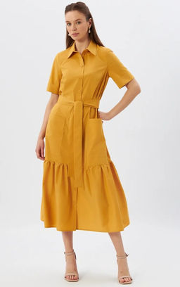 Платье хлопок OD-791-4 горчица OD-791-4