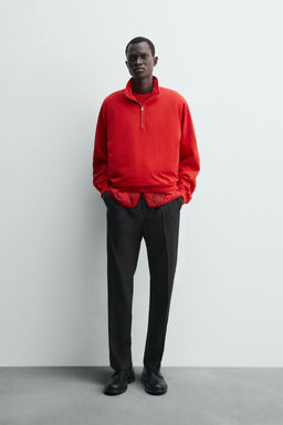 WASHED QUARTER-ZIP SWEATSHIRT