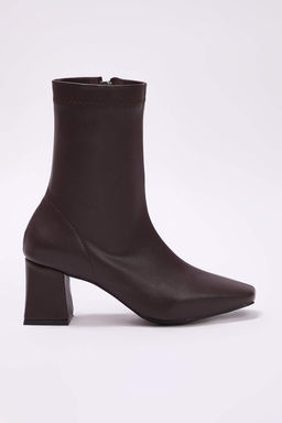 Kahverengi Strec Fermuarl? Kad?n Blok Topuklu Bot TAKAW26BO00002 - Trendyolmilla фото 3