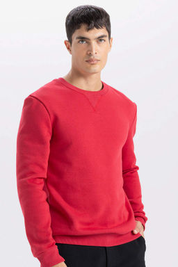 Regular Fit Bisiklet Yaka Kal?n Basic Duz Sweatshirt - Defacto фото 13