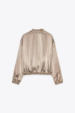 SATIN JACKET WITH RUFFLES - Zara фото 4