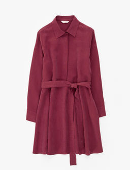 Bordo Comfort Fit Dokuma Elbise