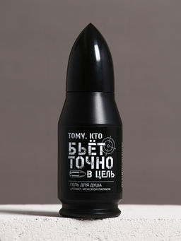 Подарочный набор Настоящему мужику, гель для душа и мочалка для тела, аромат мужской парфюм, 200 мл, Чистое счастье