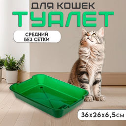 Туалет средний без сетки 36×26×6.5 см, зелёный