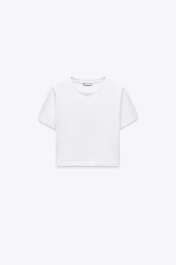 CROPPED STRETCH T-SHIRT - Zara фото 46