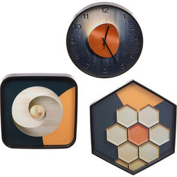 Часы настенные + пано 2шт "HOME STYLE" Абстракция, черный корпус