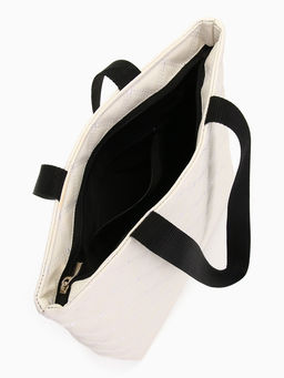 Сумка - шоппер женская на молнии, 32×10×31 см, молочная