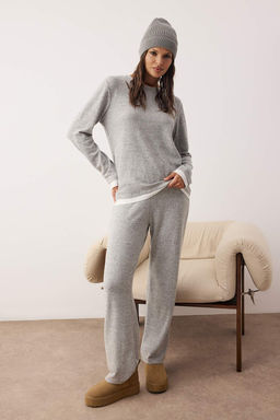 Bej Melanj Cift Katl? K?sl?k Yumos Orme Pijama Tak?m? THMAW26PT00154 - Trendyolmilla фото 5