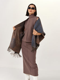 в составе ШЕРСТЬ и КАШЕМИР Большой, мягкий, теплый двусторонний палантин - Tantino фото 13