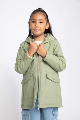 Водонепроницаемый плащ с капюшоном для девочек - Defacto фото 7