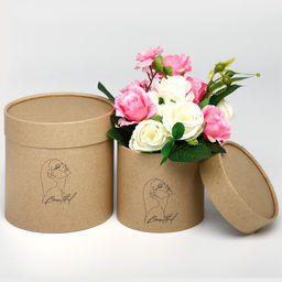 Набор шляпных коробок из крафта 2 в 1 Beautiful, 12 х 12, 15 х 15 см