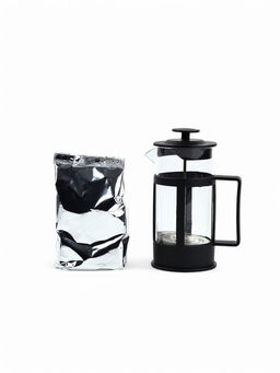 Подарочный набор 8 марта, чай чёрный со вкусом тропических фруктов 100 г, френч-пресс 350 мл