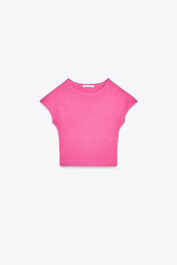 COTTON MODAL CROP T-SHIRT - Zara фото 5