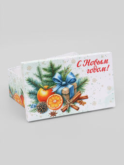 Коробки подарочные новогодние набор 10 в 1 «Мандариновое счастье», 32.5×20×12.5 - 12×7×4 см