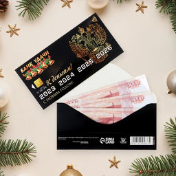 Цена за 10 шт. Конверт для денег «С Новым годом!», 16×8 см