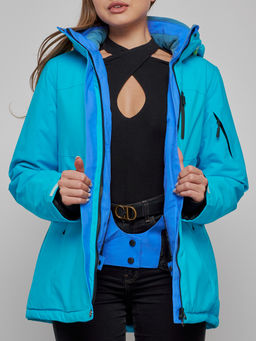 Горнолыжная куртка женская зимняя синего цвета 05S - Mtforce фото 7