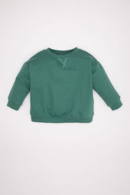 Erkek Bebek %100 Pamuk Bisiklet Yaka Sweatshirt