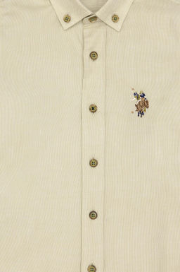 Рубашка для мальчика U.s. Polo Assn базовая с длинным рукавом темно-хаки  фото 9