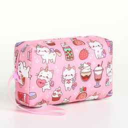 Цена за 2 шт. Косметичка дорожная на молнии, с ручкой, розовая