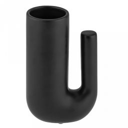 Ваза керамическая "Мехико" 450мл, 11,2х6,2см h17,7см, д/горла - 5,4см, матовая глазурь, цвет - черный, в коробке (Китай)