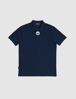 Lacivert Slim Fit %100 Pamuk D__meli Polo Yaka Basic Ti__rt