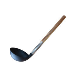 LR07-100 LARA Половник нейлон, ручка деревянная (акация), стальной больстер  фото 2