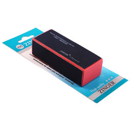 Zinger Бафик для шлифовки ногтей 3-х сторонний / Classic EK-101, 180/220/320 грит, черно-розовый