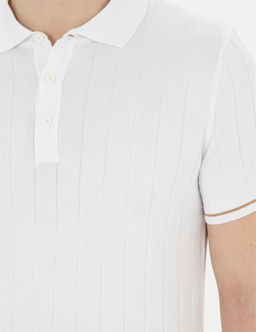 Ekru Slim Fit D__meli Polo Yaka Triko Ti__rt - Pierre cardin фото 7
