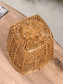 Корзина плетёная «Баскет», 24×24×28 см, бамбук, светлая