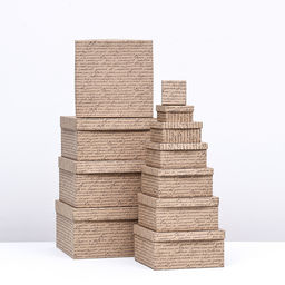 Набор коробок 11 в 1 Пушкинские строки, крафт 25,5 х 25,5 х 13 - 5,5 х 5,5 х 2,5 см - Simaland фото 3