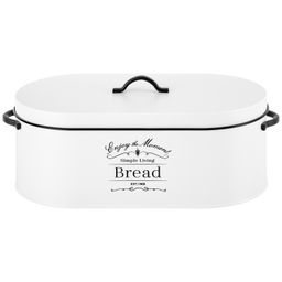 Хлебница 34,5*18*15 см "Белая" с крышкой, овальная