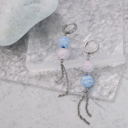 Серьги из муранского стекла PINK CLOUD LS3522