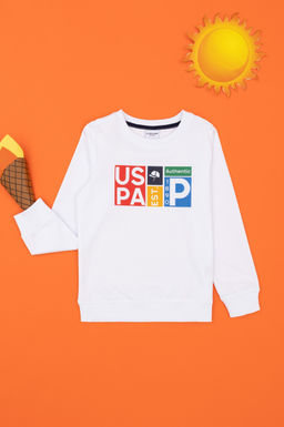 U. S. Polo Assn / Белый свитшот для мальчика