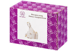 Фигурка декоративная 6,5*5*8 см Лошадь с подарком белая с золотом, фарфор - Elan gallery фото 6