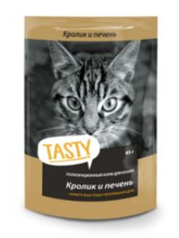 Tasty д/кош. пауч Кролик с печенью в желе 85 г.1/28