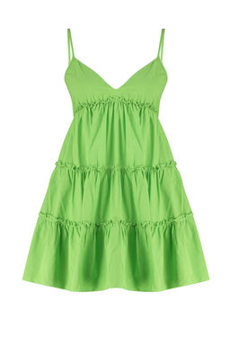 TRENDYOLMILLA Siyah Mini Dokuma %100 Pamuklu Plaj Elbisesi TBESS24EL00069  фото 7