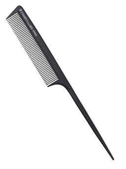 Kristaller Профессиональный гребень для волос с пластиковым хвостиком 06300, карбон, черный, 22 см