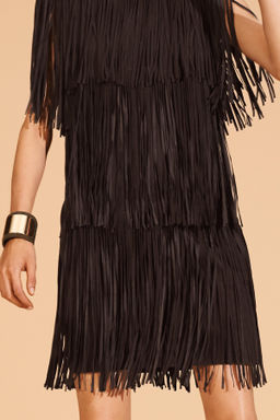 LIMITED EDITION SUEDE LEATHER FRINGED DRESS - Zara фото 3