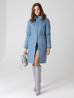 24312 Пальто дем. серо-голубой - Dizzyway фото 3