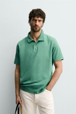 POLO REGULAR FIT ESTRUCTURA / Verde fuerte - Zara фото 2