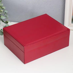 Шкатулка кожзам для украшений Бледно-розовая матовая 9х23х17 см - Simaland фото 5