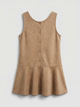 Bisiklet Yaka ?i?ek Aplikeli K?z ?ocuk S?et Elbise ve Ti??rt