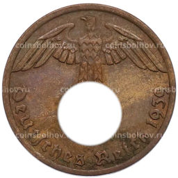 Монета 1 рейхспфенниг 1939 года A Германия