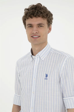 Мужская голубая рубашка с длинным рукавом Неожиданная скидка в корзине - U.s. polo assn фото 2