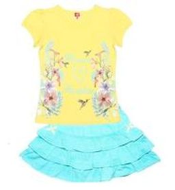 CRB wear/CSK 9574 Комплект (футболка, юбка), жёлтый-бирюзовый/Ex.Cherubino  фото 2